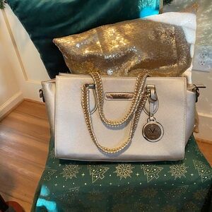 Silver Grey Vintage Versace Satchel!!